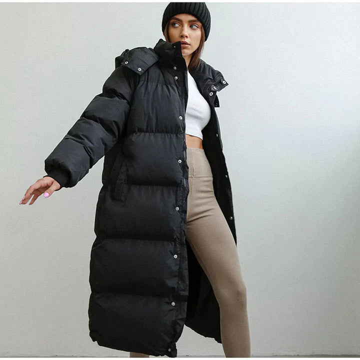 Long Quilted Winter Coat for Women