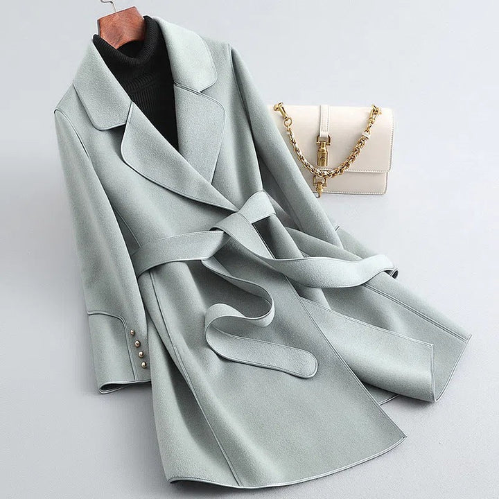 Fashionable coat with belt for women