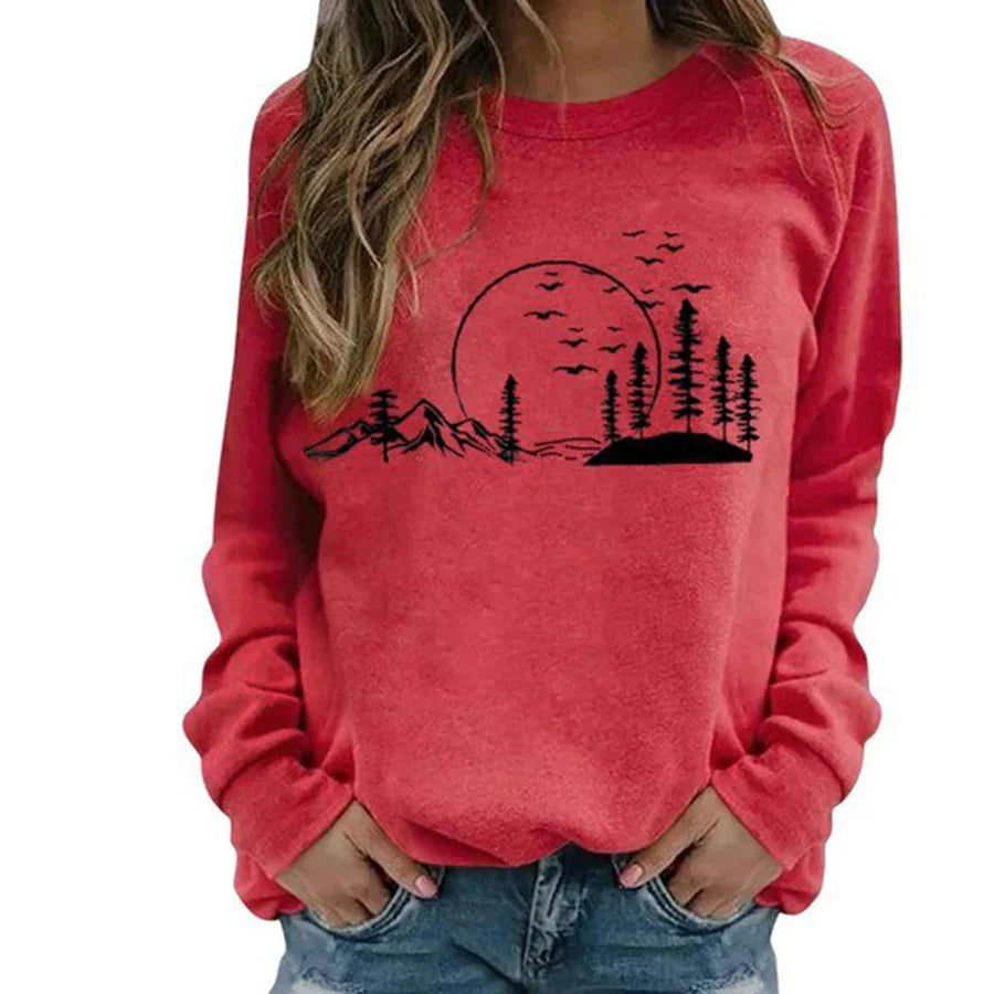 Women's jumper with nature print