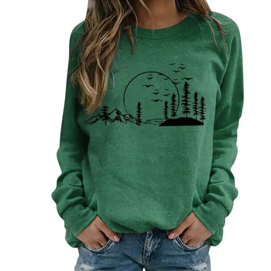 Women's jumper with nature print