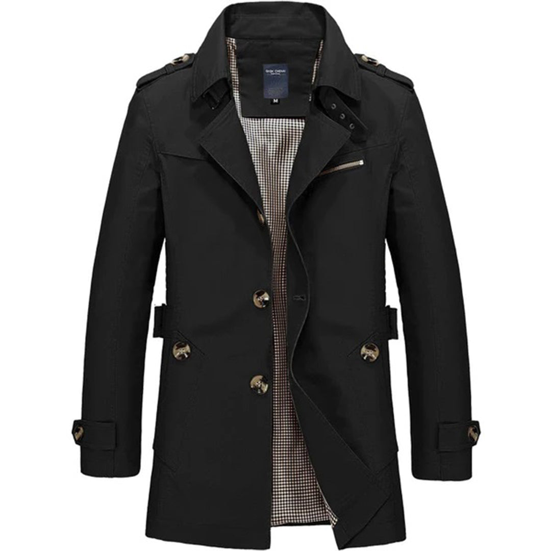 Elegant men's winter trench coat