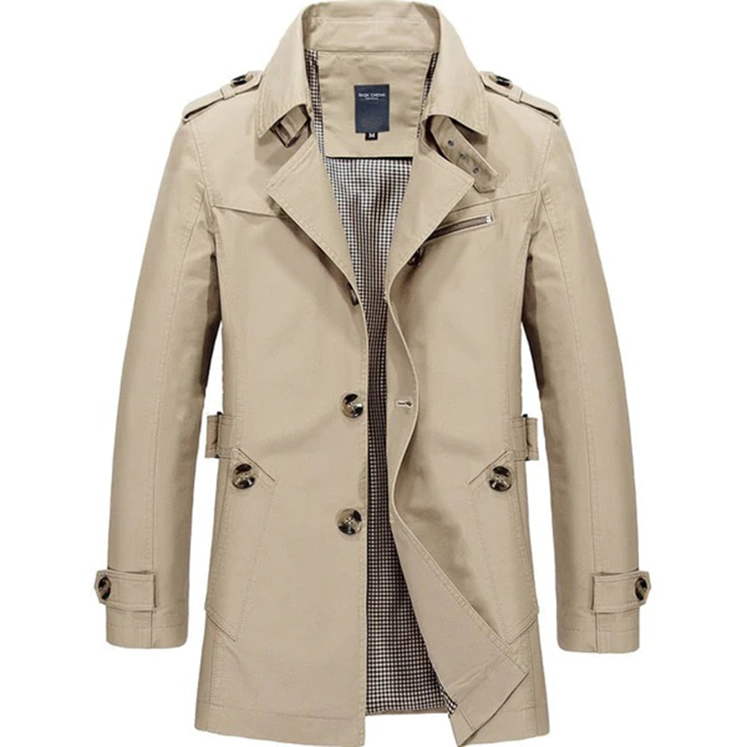 Elegant men's winter trench coat