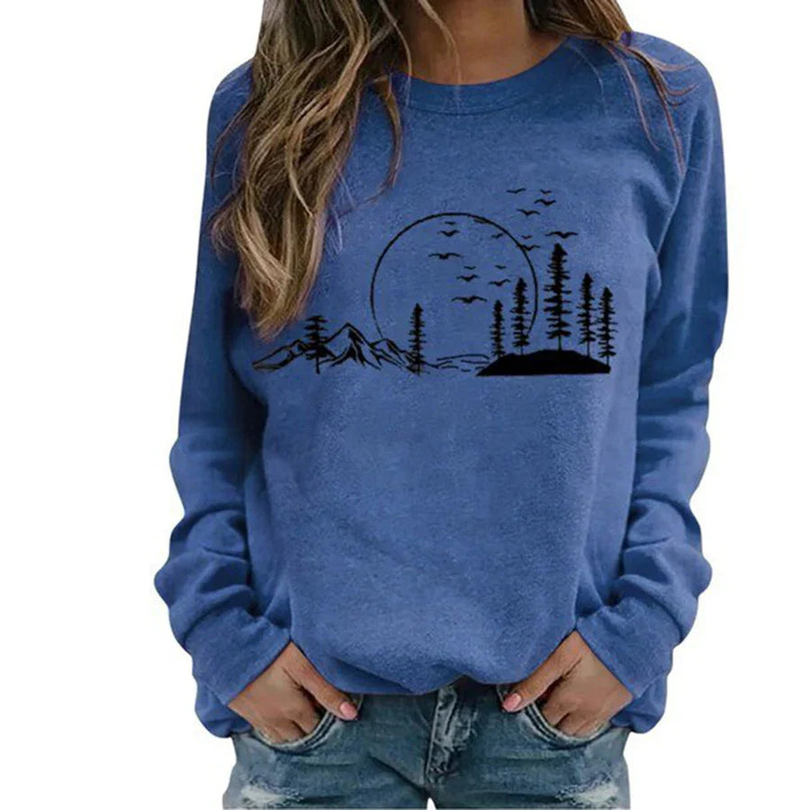 Women's jumper with nature print