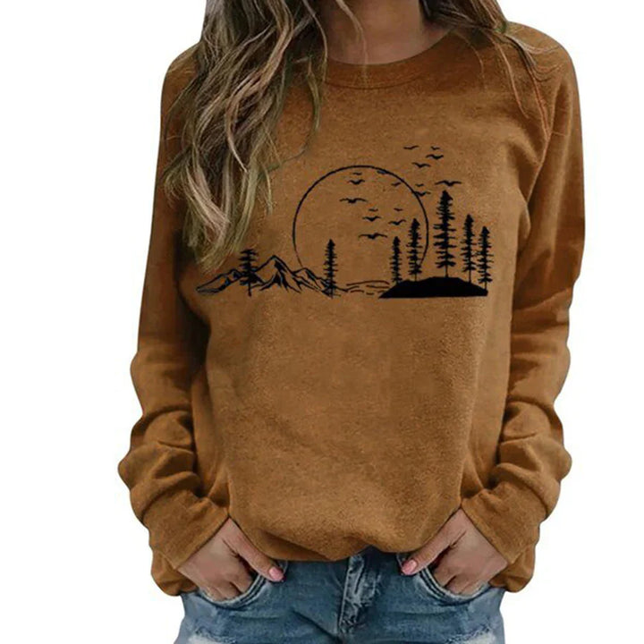 Women's jumper with nature print