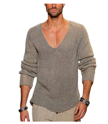 Men's knitted V-neck jumper