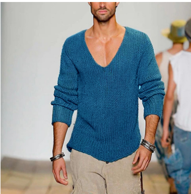 Men's knitted V-neck jumper