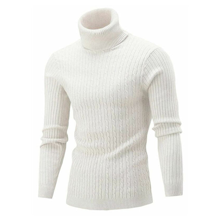 Men's Turtleneck Sweater in Thick Wool with High Collar