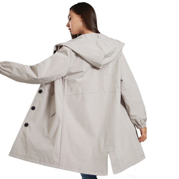 Casual Waterproof Outdoor Rain Jacket with Hood for Women