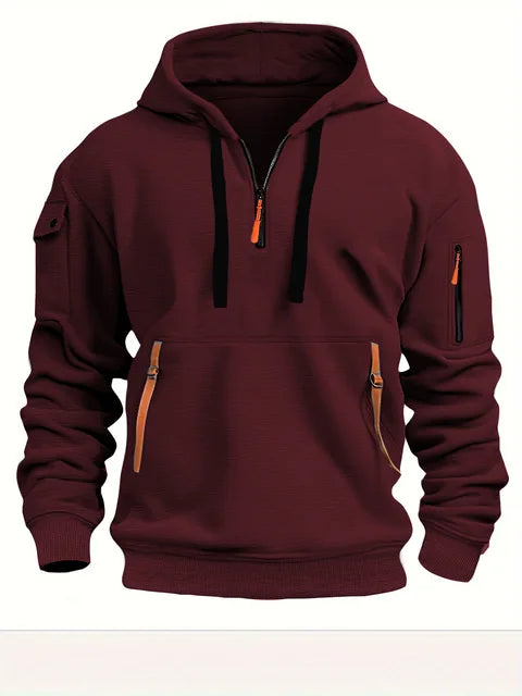 Men's half-zip sports hoodie