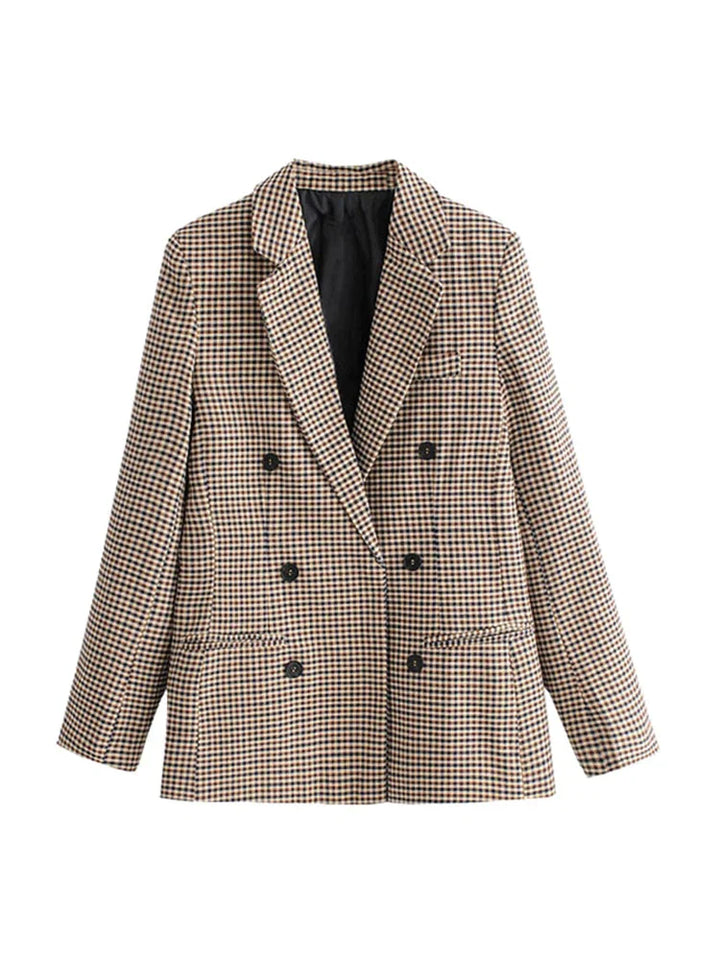 Checked Women's Blazer in Vintage Style