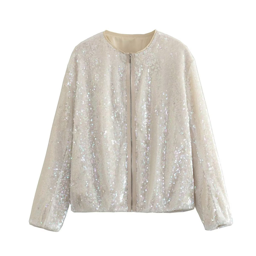 Sparkly Bomber Jacket for Women