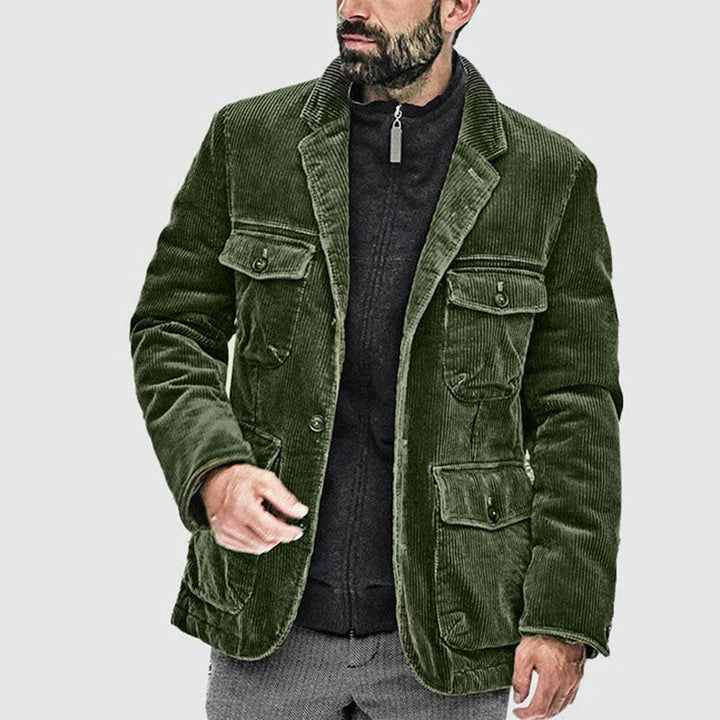 Corduroy jacket with pockets for men