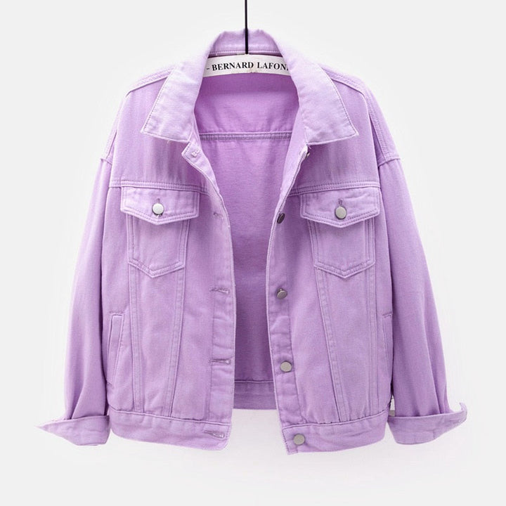 Women purple denim jacket