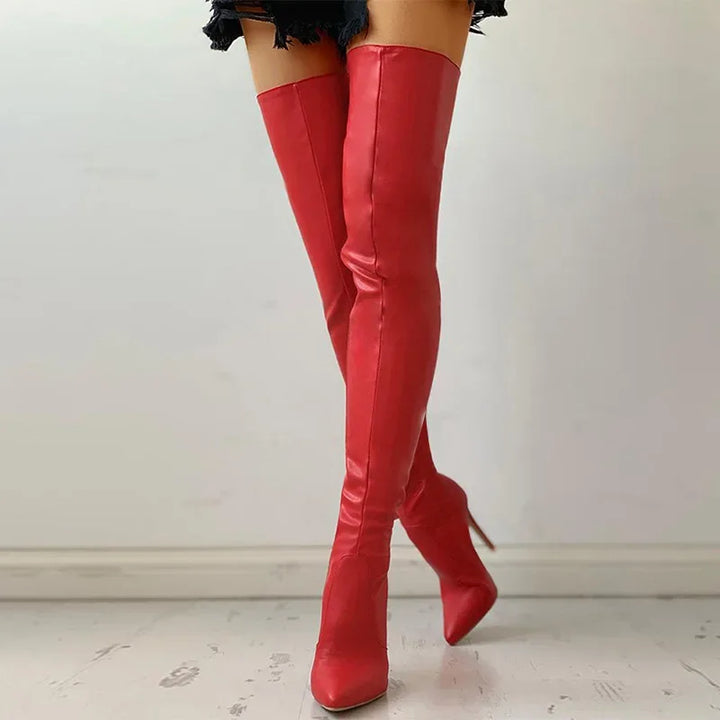 Mid high fashion boots with stiletto heel