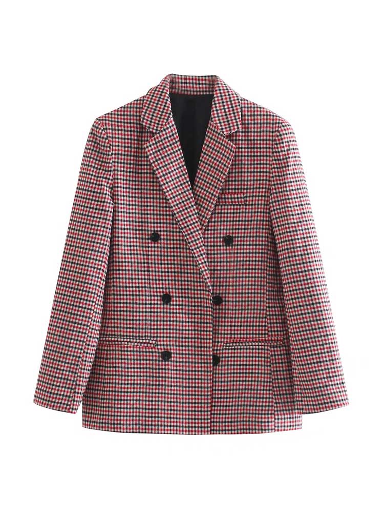 Checked Women's Blazer in Vintage Style