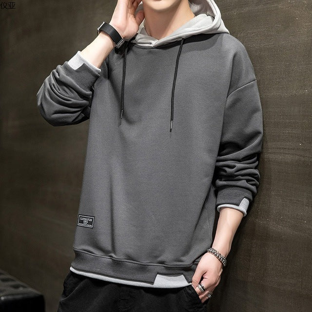 Men's stylish two-tone hoodie