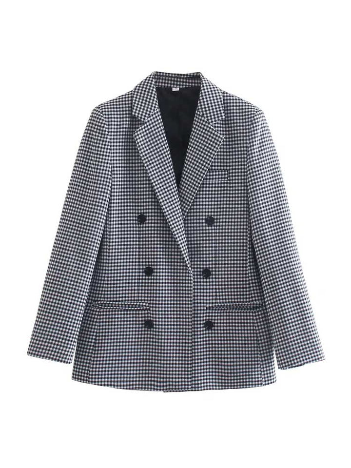 Checked Women's Blazer in Vintage Style