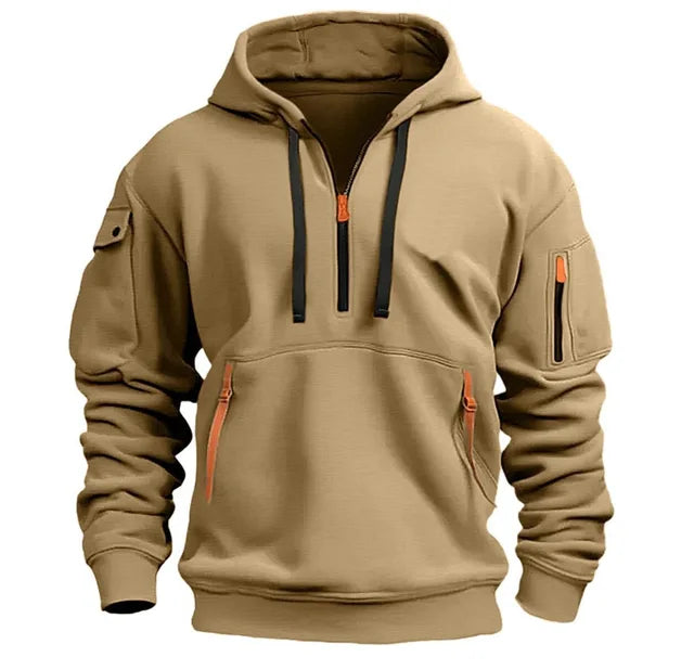 Men's half-zip sports hoodie