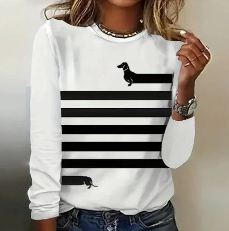 Women's long sleeve dachshund shirt