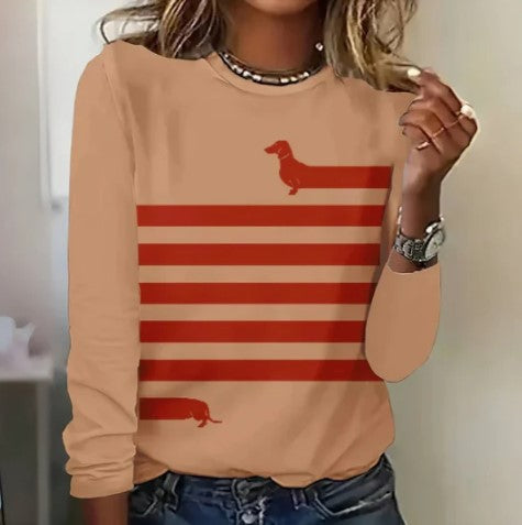 Women's long sleeve dachshund shirt