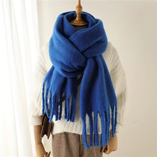 Elegant winter scarf in rainbow colours for women