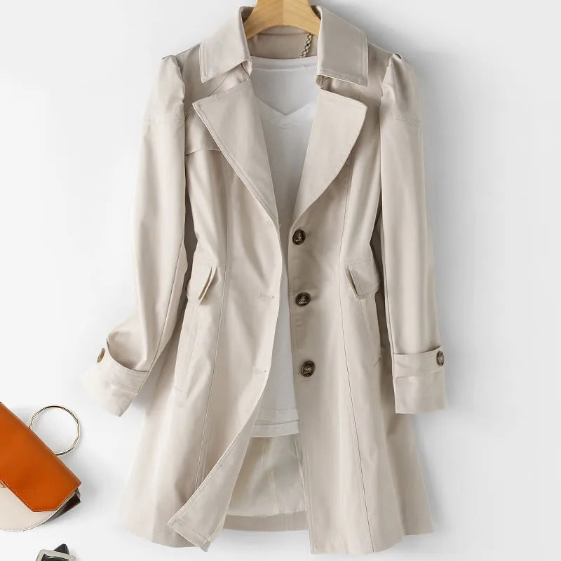 Single-breasted women's trench coat