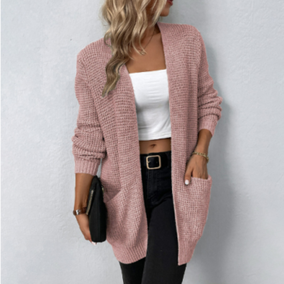 Ladies knitted cardigan with long sleeve