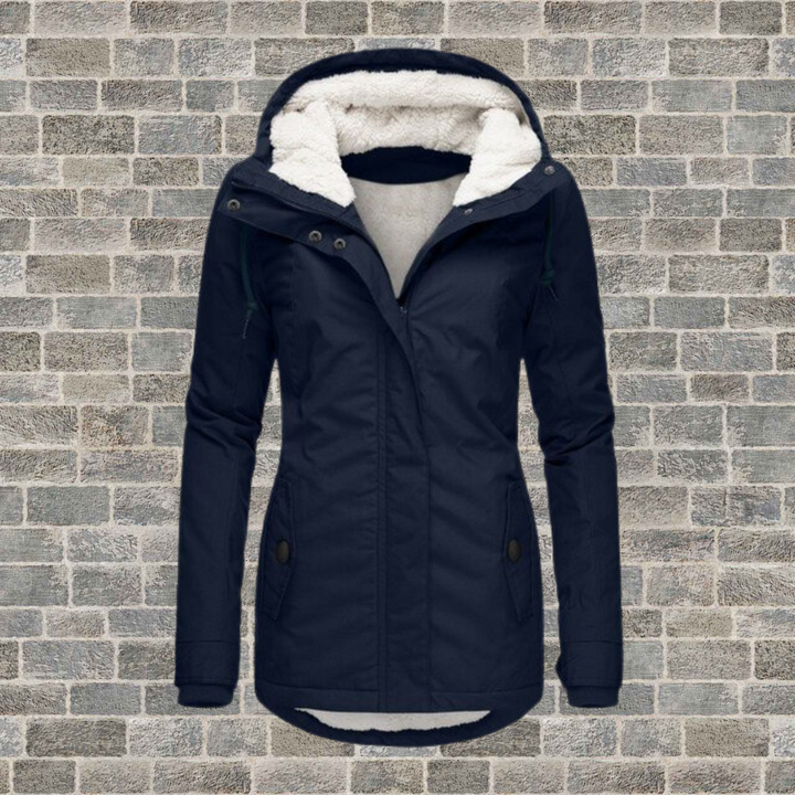 Cotton Women's Jacket with Lambswool Hood