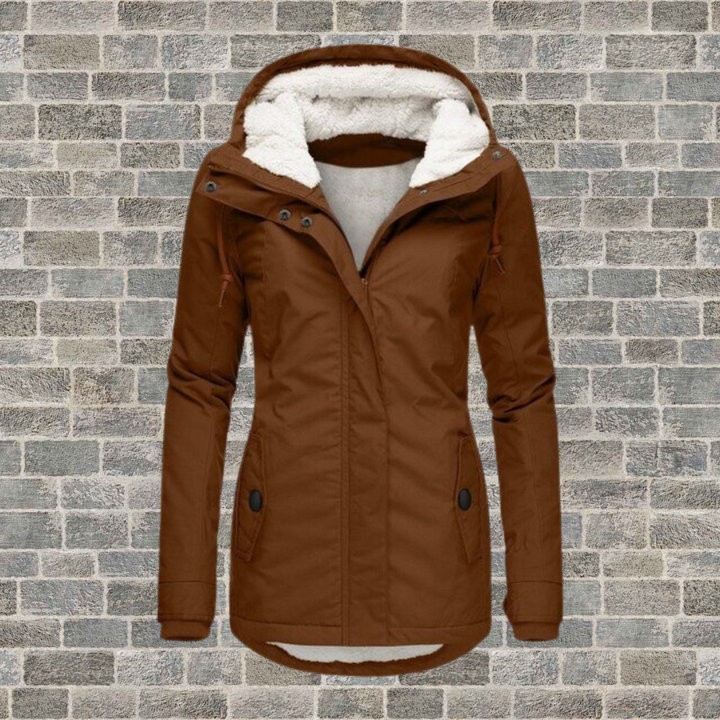 Cotton Women's Jacket with Lambswool Hood