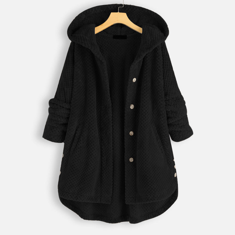 Ladies hooded winter cardigan