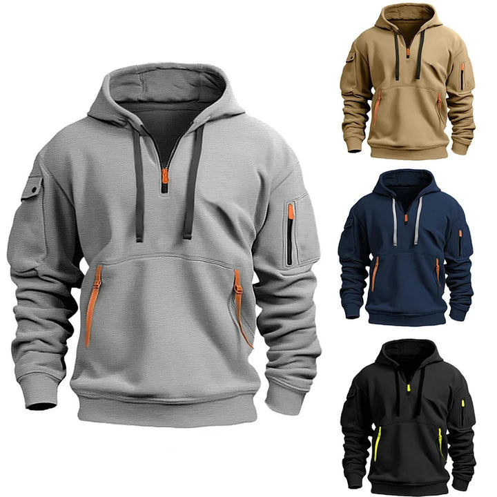 Men's half-zip sports hoodie