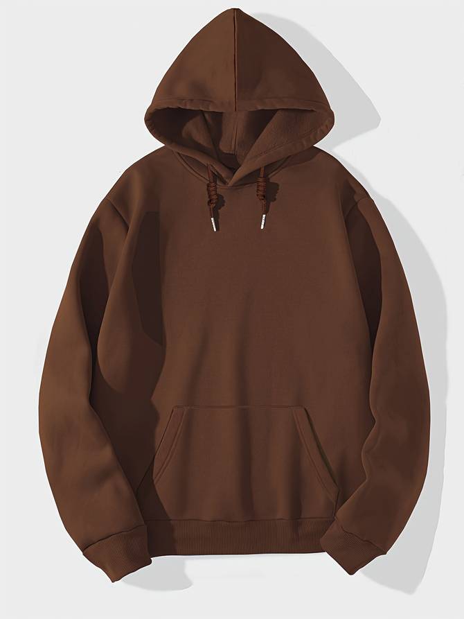 Solid winter hoodie for men