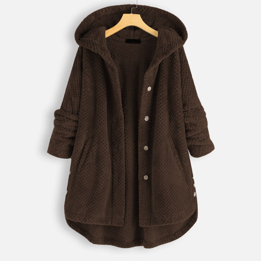 Oversized Coat with Hood for Women