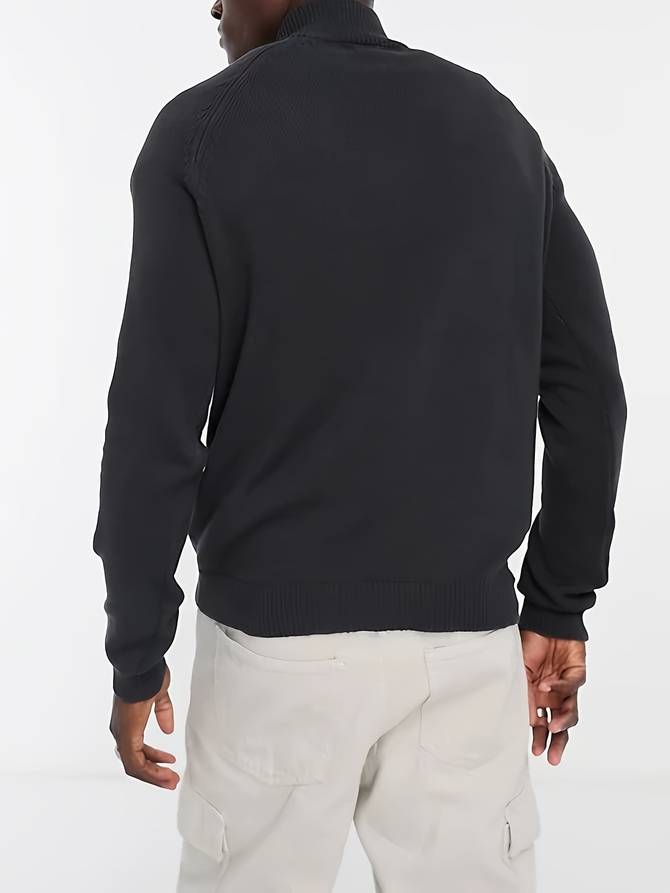 Jumper with zip at neck for men