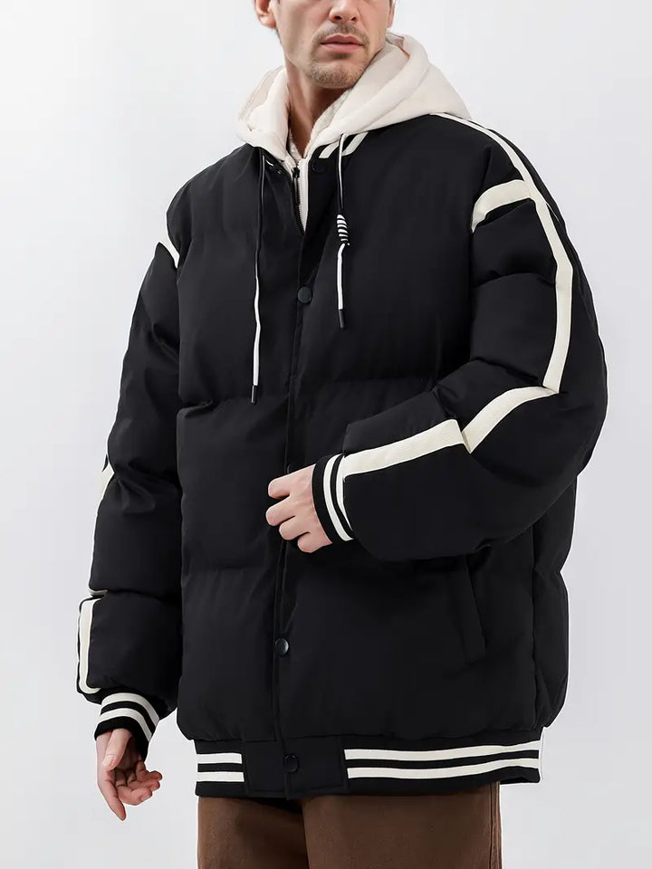 Warm padded winter bomber jacket for men