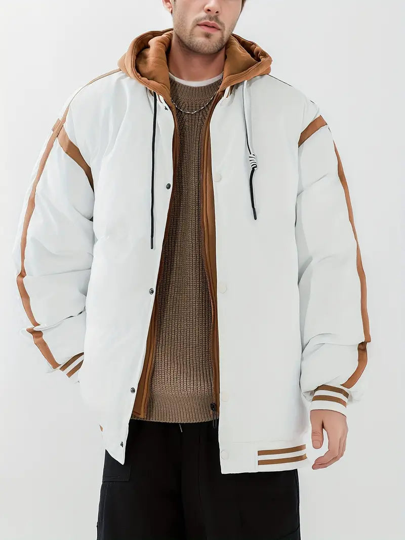 Warm padded winter bomber jacket for men