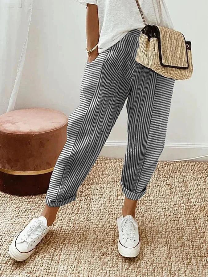 Lore | Striped Cotton Trousers