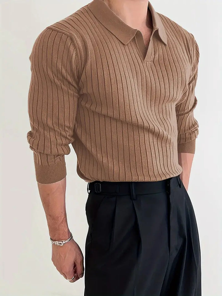 Muscle-Fit Knitted Men's Sweater