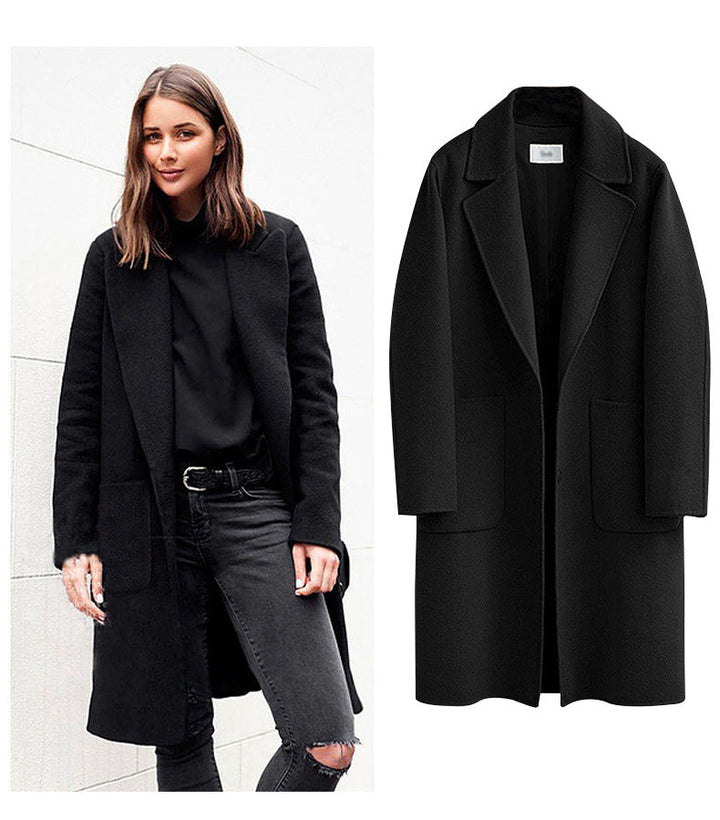 Long wool women's coat