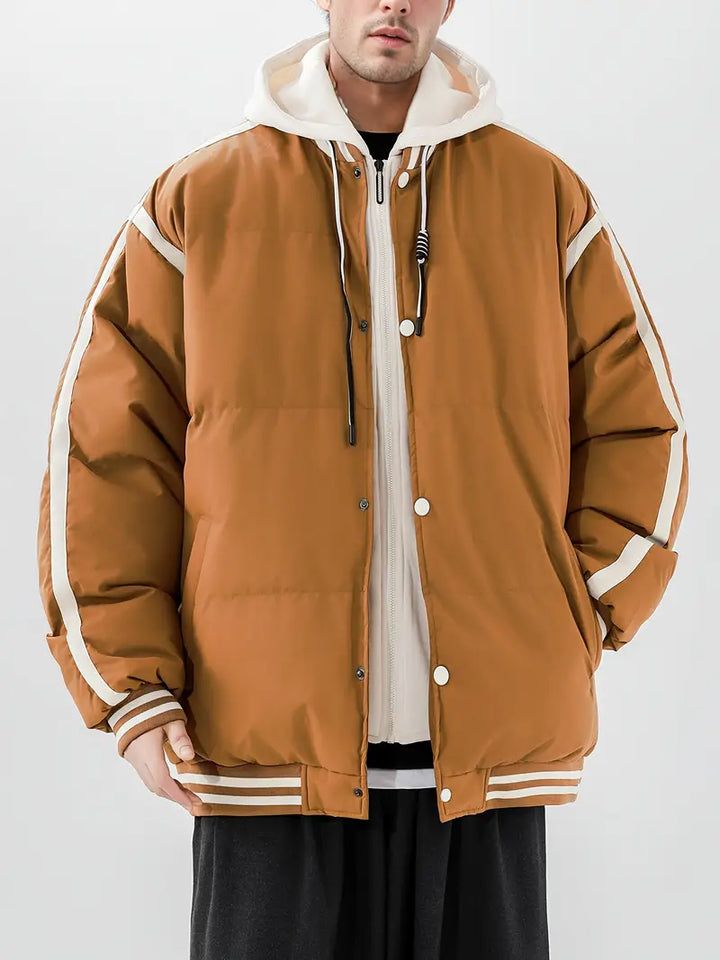 Warm padded winter bomber jacket for men