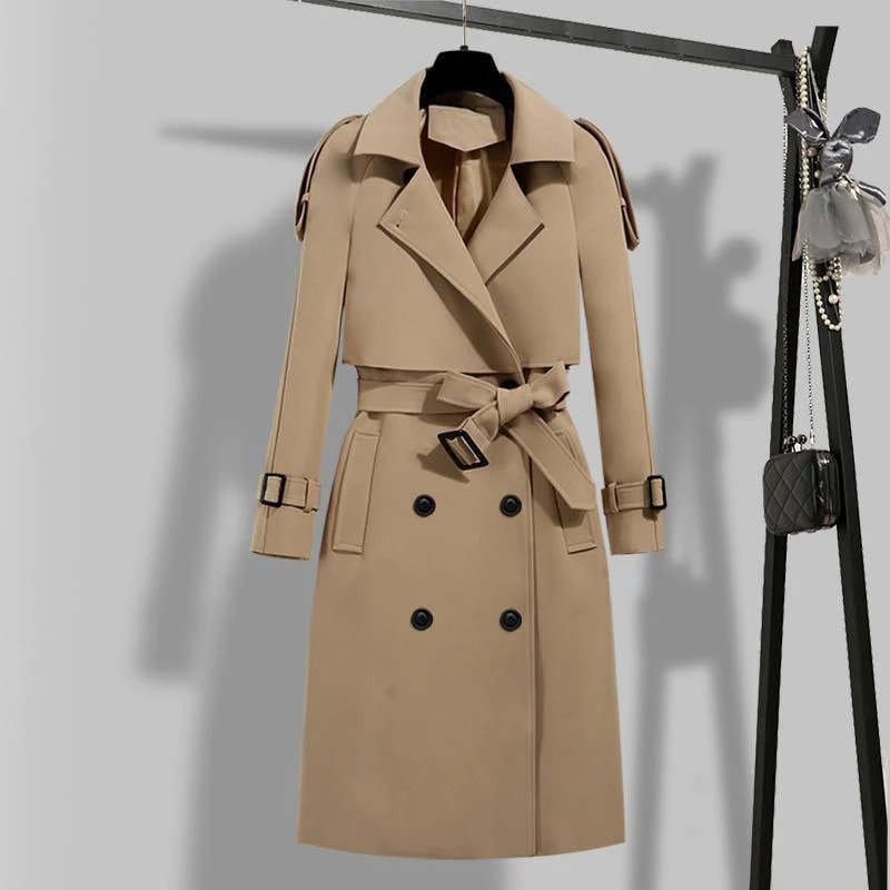 Stylish winter coat with belt for women