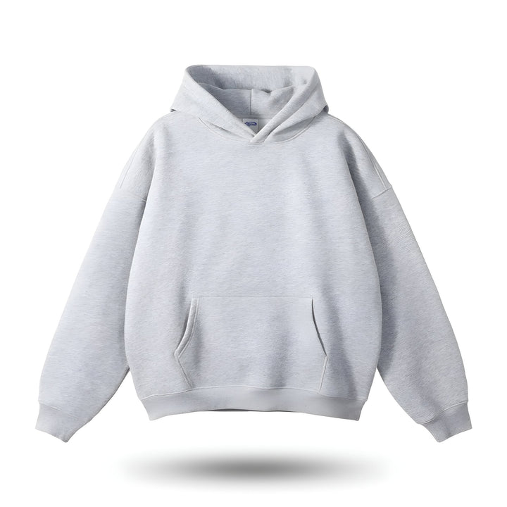 Gray Hoodie with Kangaroo Pocket for Men