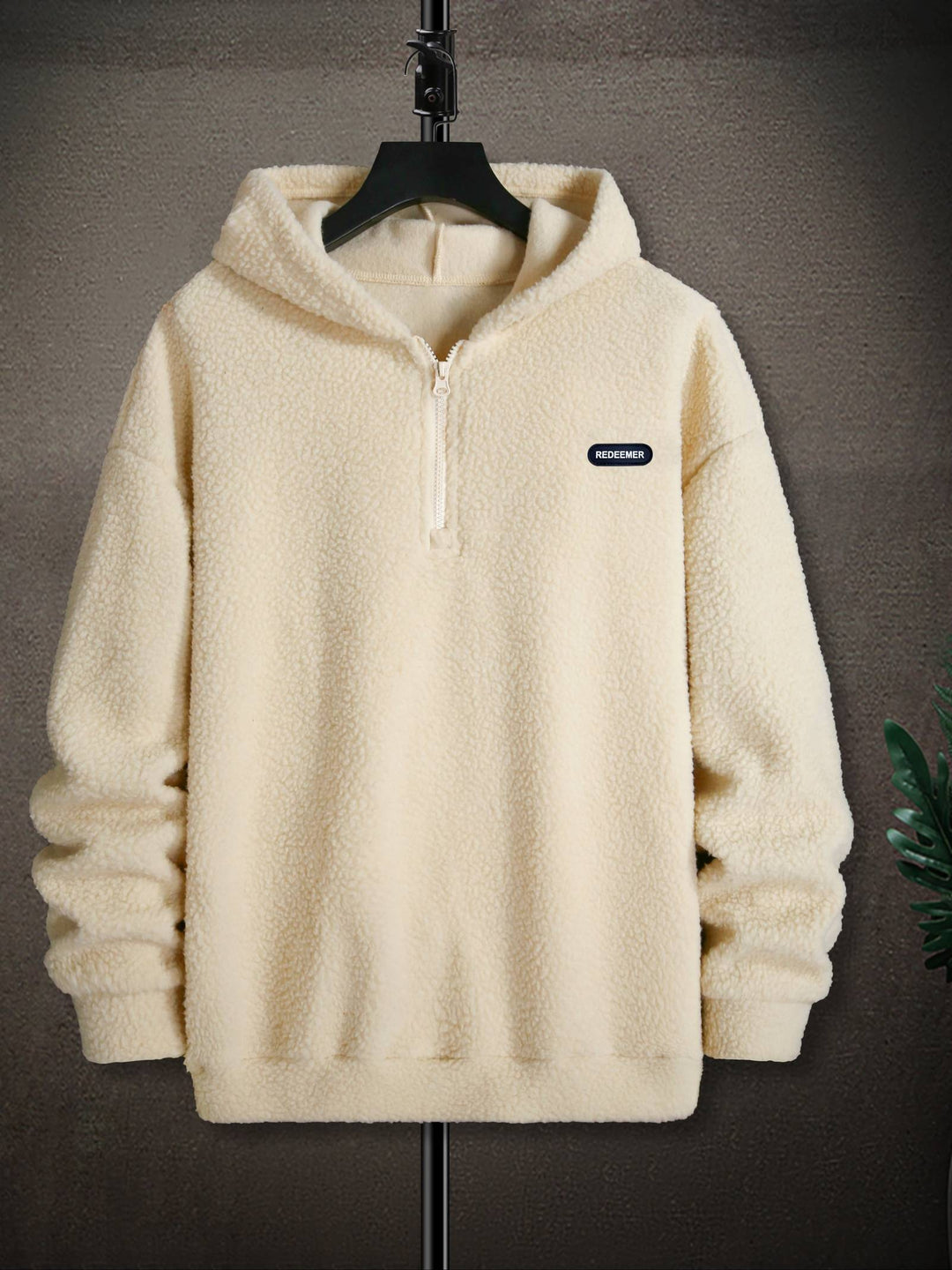 Fleece hooded jumper for men