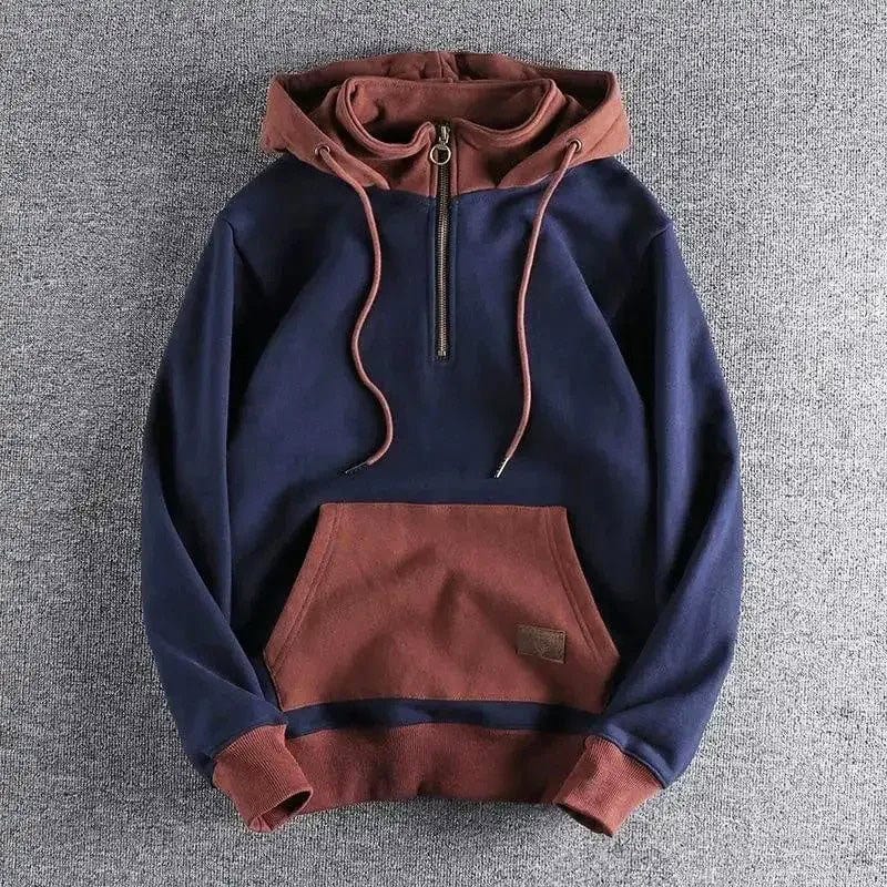 Two-tone hooded sweater for men