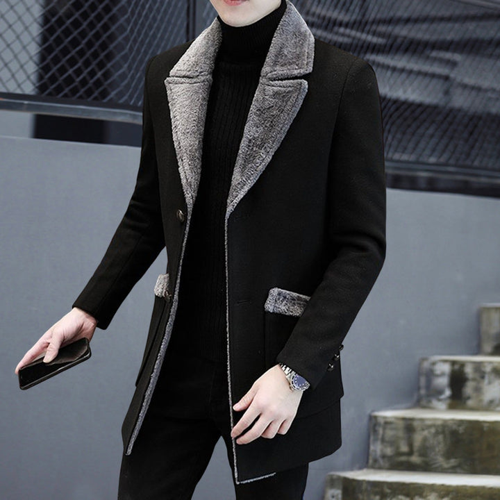 Modern coat with soft collar for men