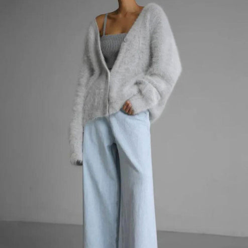 Fluffy cardigan for women