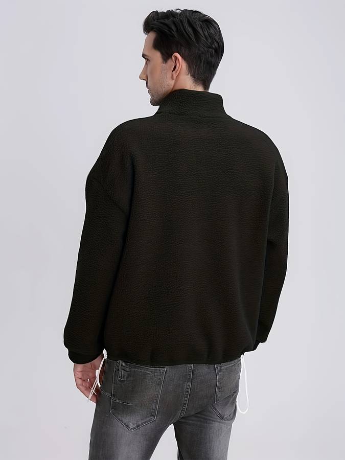 Men's Fleece jumper with V-Neck