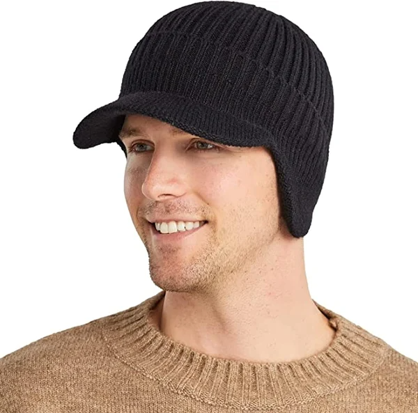 Warm winter hat with ear muffs men