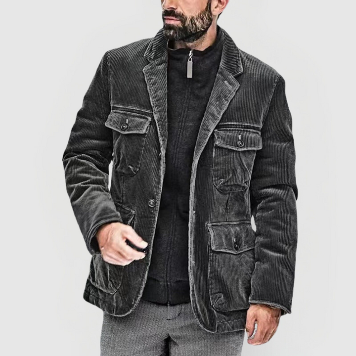 Corduroy jacket with pockets for men