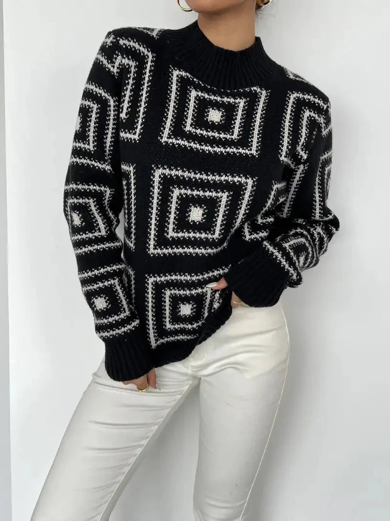 Women's Geometric Knit Sweater